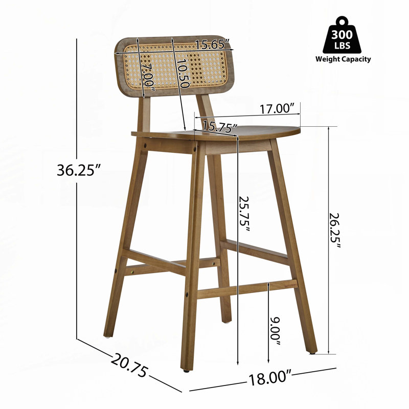 Tabouret de bar d'intérieur en bois, Noyer, 2
