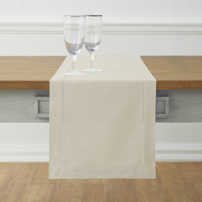 Cotton Linen Hemstitch Table Runner