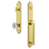 Arc Handleset with Single Cylinder Deadbolt and Fontainebleau Door Knob and Rosette