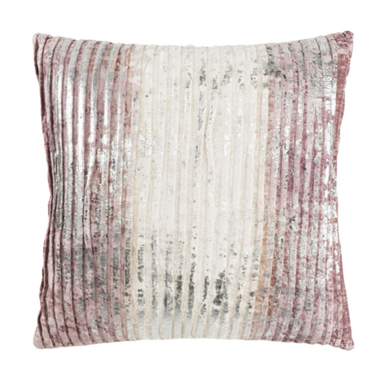 Milo Velvet Pillow Cover & Insert, Pink, 22” H x 22” W, Square