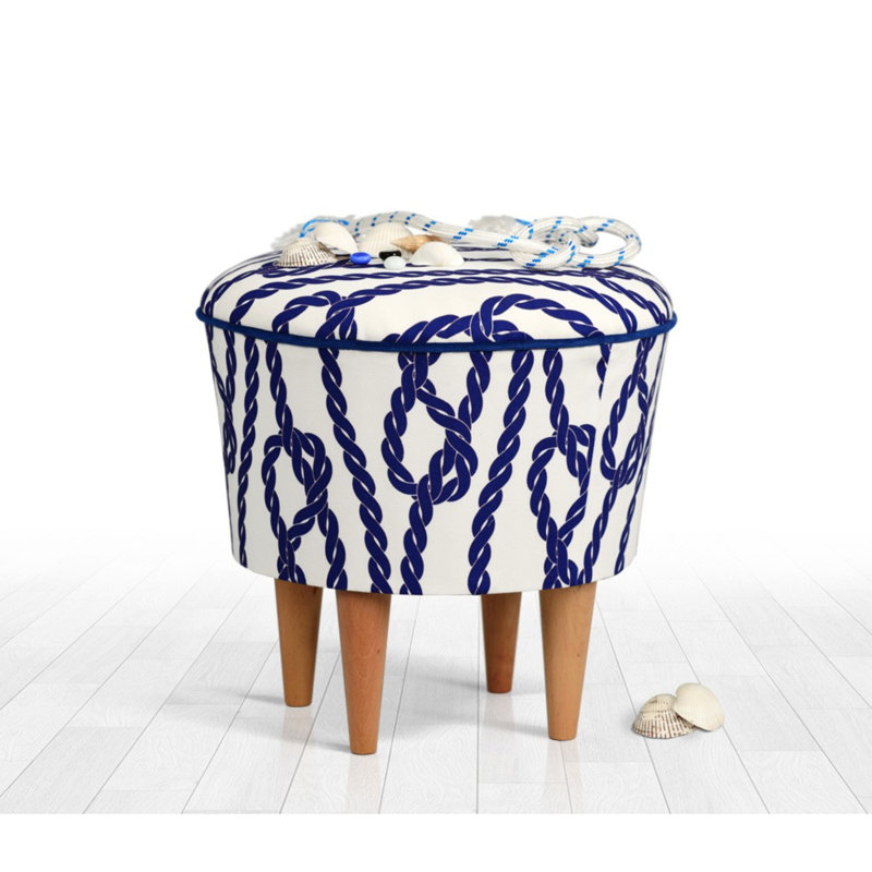 Bean 42cm Wide Round Abstract Footstool Ottoman