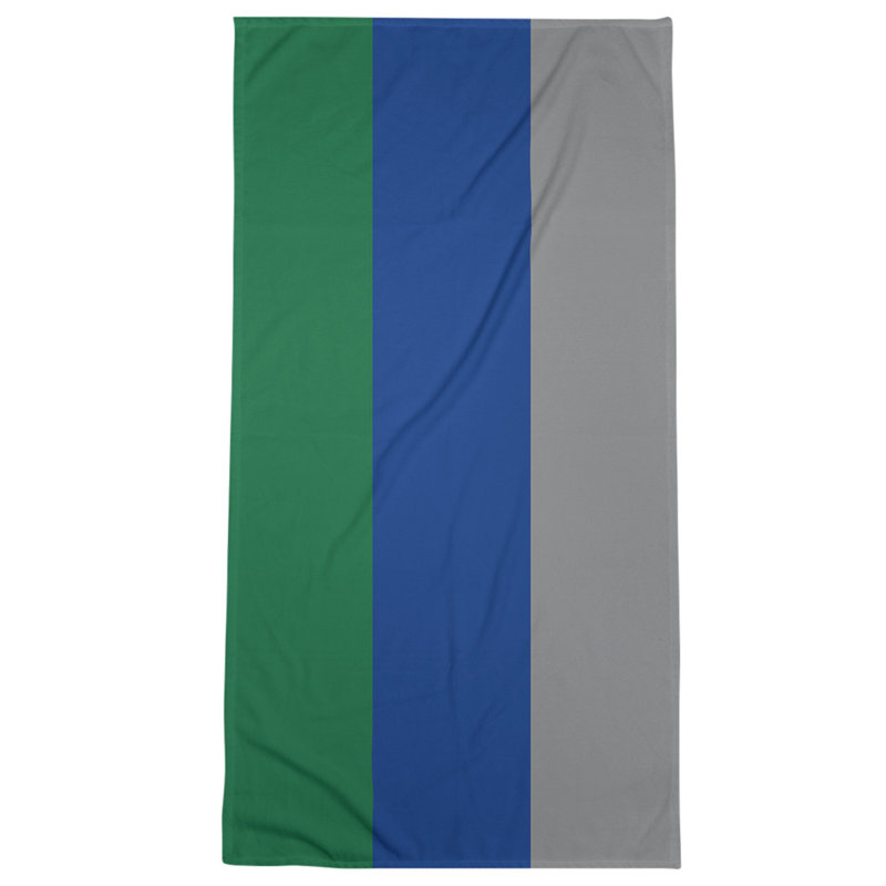 Bath Towel, Green/Royal Blue/ Gray