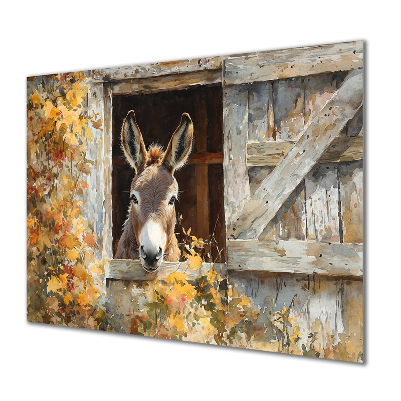 Donkey S Path Tot Hye Barn I - Donkey, impression sur toile, H 12 po x l 20 po