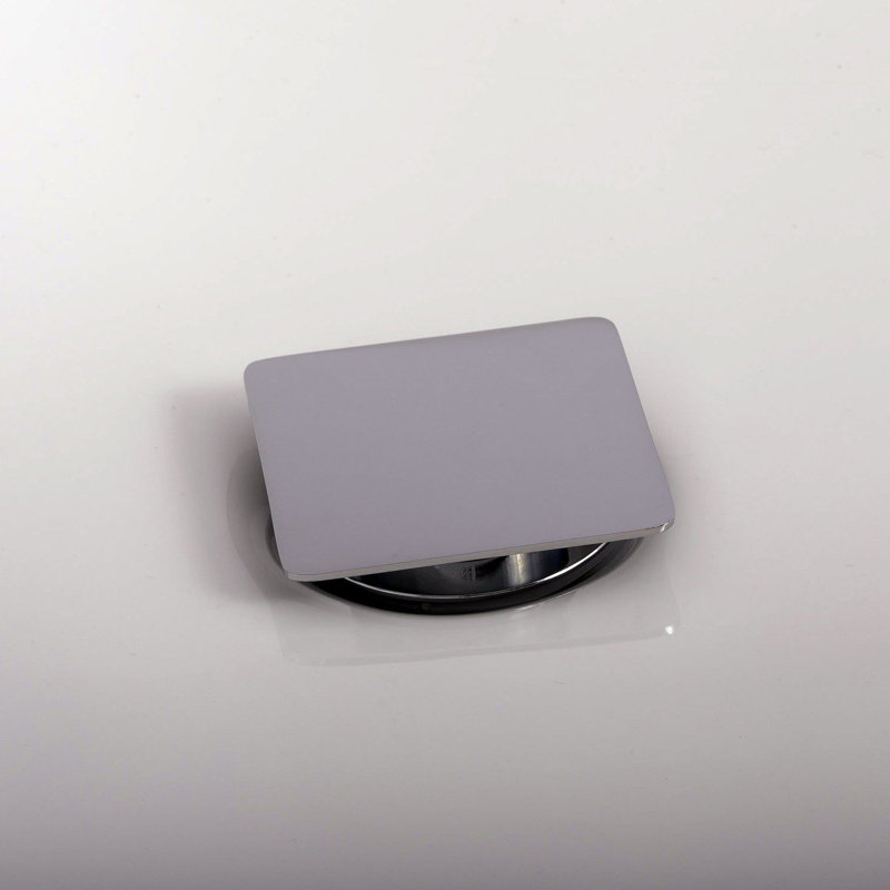 DAX Square Brass Vanity Sink Pop-up Drain, Brushed Brass, Yes