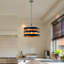 Lustre cylindrique à cinq lumières avec abat-jour