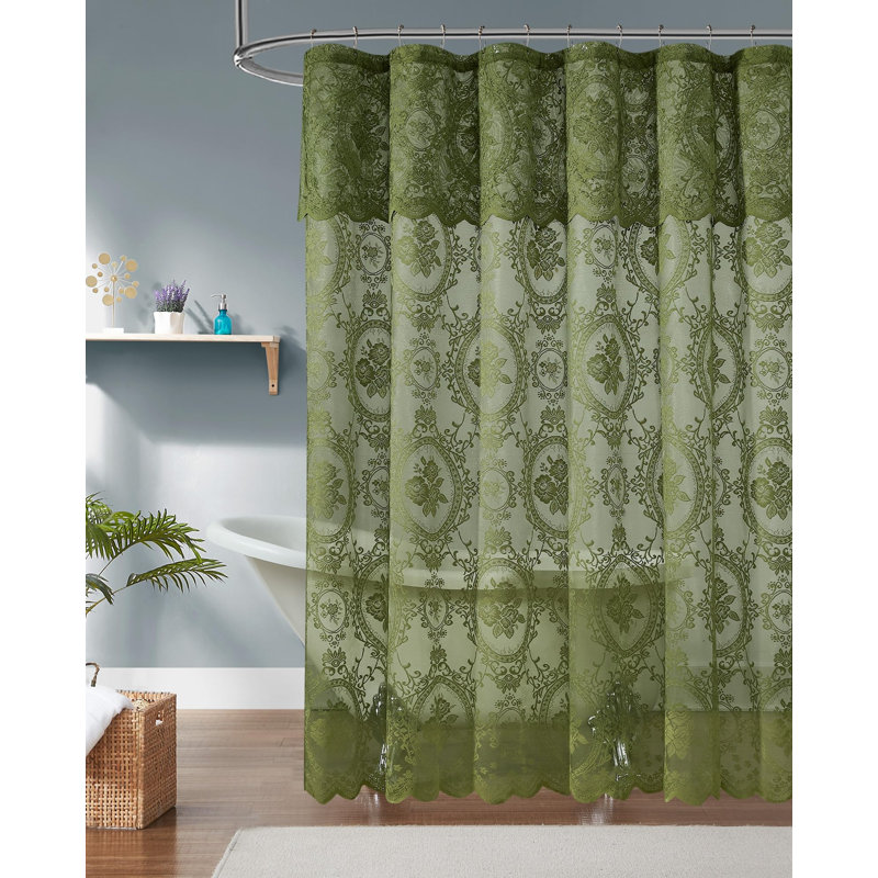 Rideau de douche Sharon Goth, H 72 po x l 72 po, Bourgogne