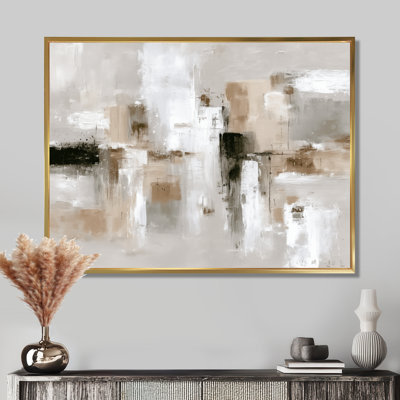 "Brown and Black Brushstroke", peinture abstraite sur toile brune