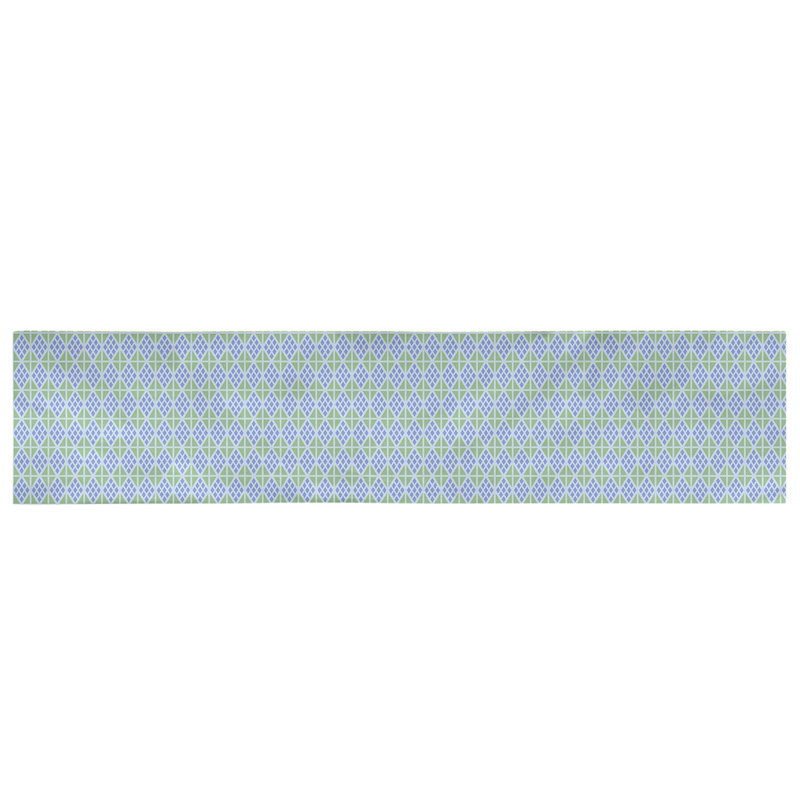 Chemin de table diamants Avicia, 91,5 po x 17,5 po, Bleu et pastel, Coton