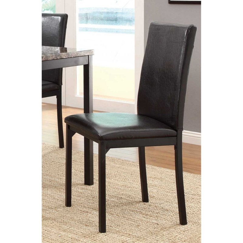Rikkilee Faux Leather Upholstered Metal Side Chair