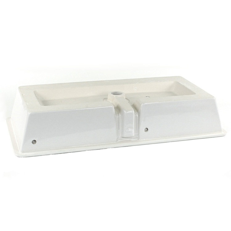 Scarabeo By Nameeks Gaia 15.6'' Glossy White Ceramic Rectangular Drop-in, Vessel Bathroom Sink with Overflow