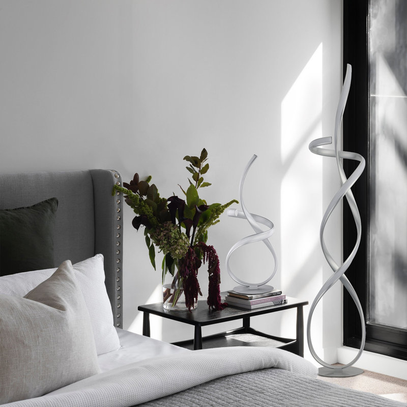 Lampe sur pied DEL Ainhoa - Chrome satiné, Silver