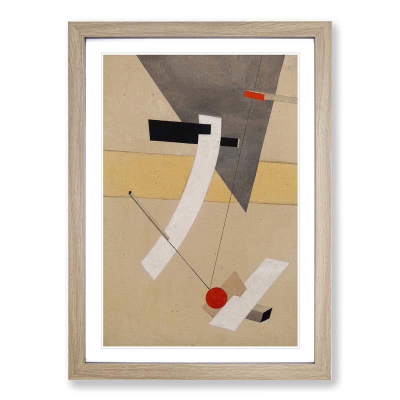 Proun 12E by El Lissitzky - Picture Frame Painting, Oak Framed, 65cm H x 48cm W x 2cm D