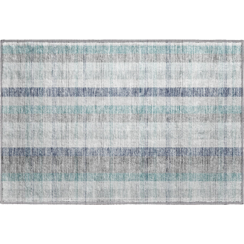 Premium Machine Washable Prisco Silver Rug, Rectangle 1'8" x 2'6"