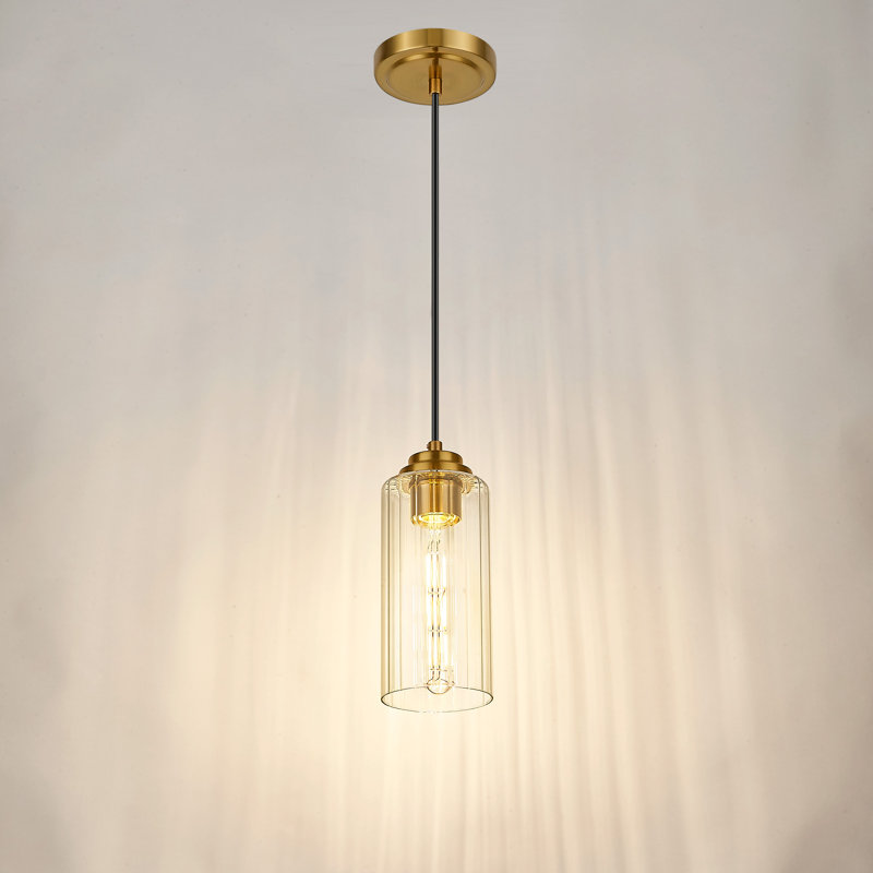 9" Dimmable Pendant Light, Gold, 1 Light