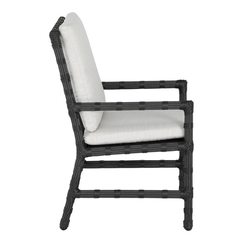 Newport Patio Dining Armchair with Cushions, No Welt, Verona Silver, Onyx