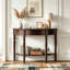 Console demi-lune avec tiroir et tablette-900943390