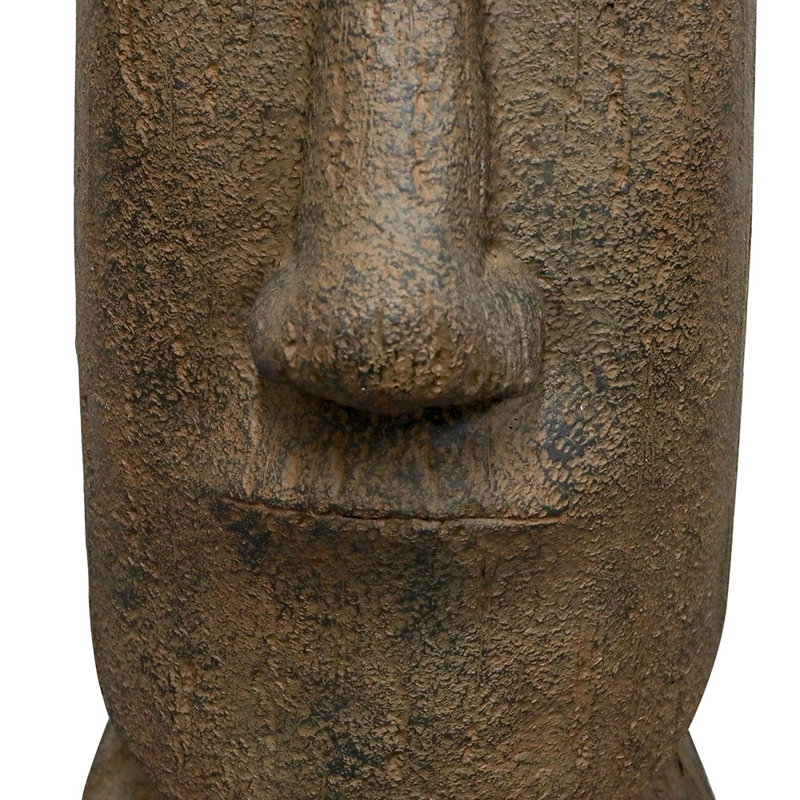 Statue de tête de l'île de Pâques de 35,6 po de hauteur - décoration emblématique Moai pour la cour de jardin