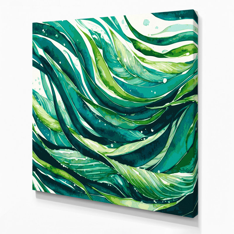Art mural sur toile vert légumes Wakame, H 32 po x l 32 po
