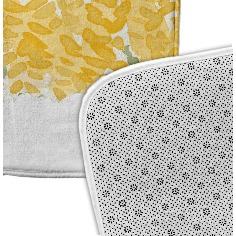 Tapis pour salle de bain Louque, H 18 po x L 30 po, Jaune