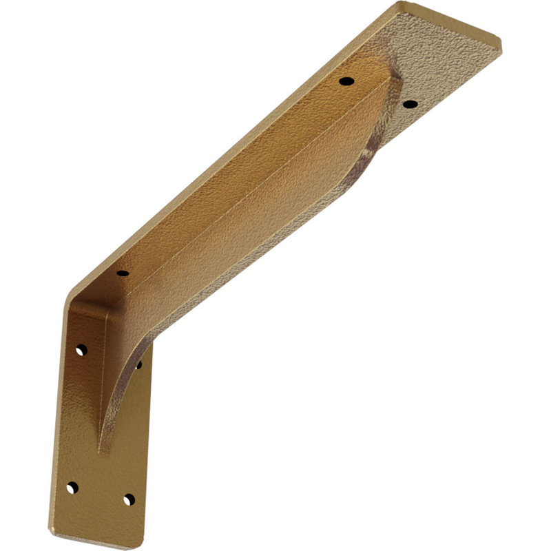Support en acier Embrey, H 5,25 po x l 2 po x P 12 po, Or martelé