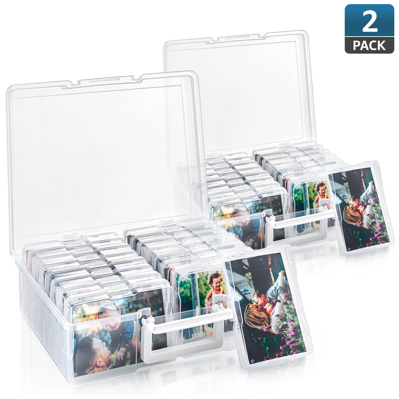  Boîte de rangement transparente avec 16 caisses 4 po x 6 po chacune - paquet de 2