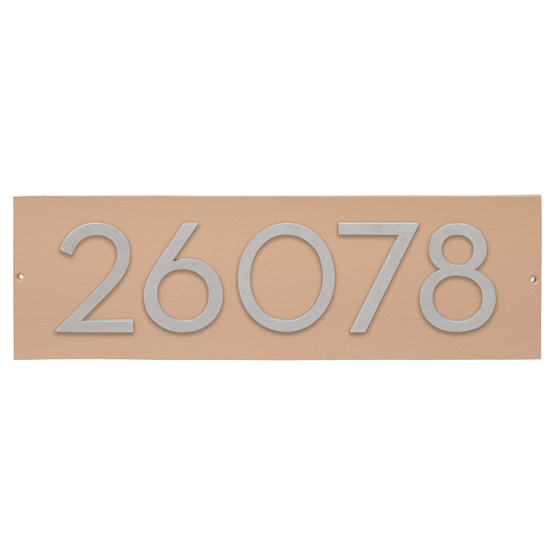Plaque murale rectangulaire, Taupe / aluminium brossé, Oui