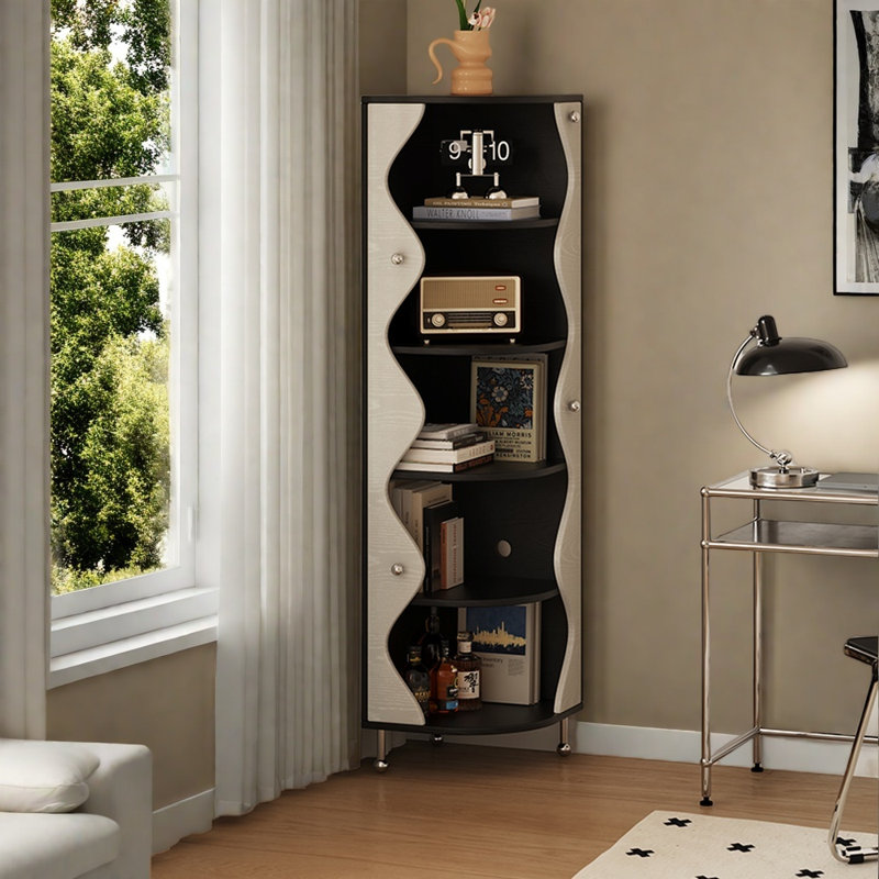 Minimalist style corner bookcase