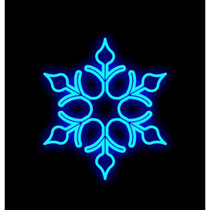 Figurine lumineuse flocon de neige, Bleu, H 60 po x l 52 po x P 2 po