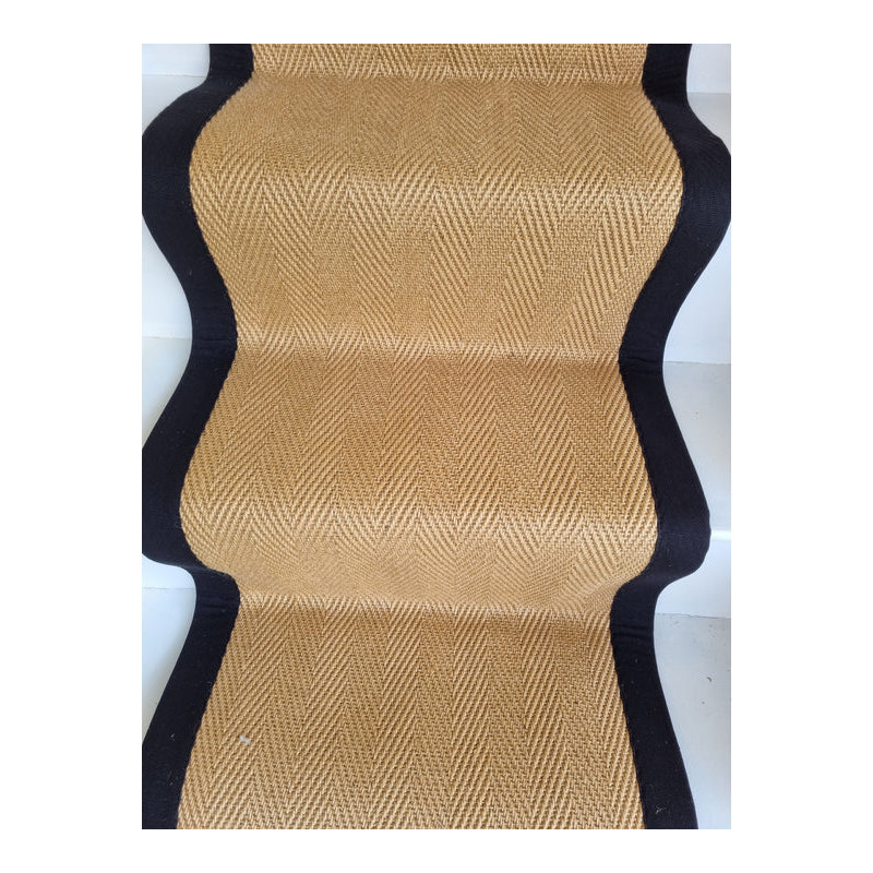 Jute Non-Slip Backing Brown Stair Tread