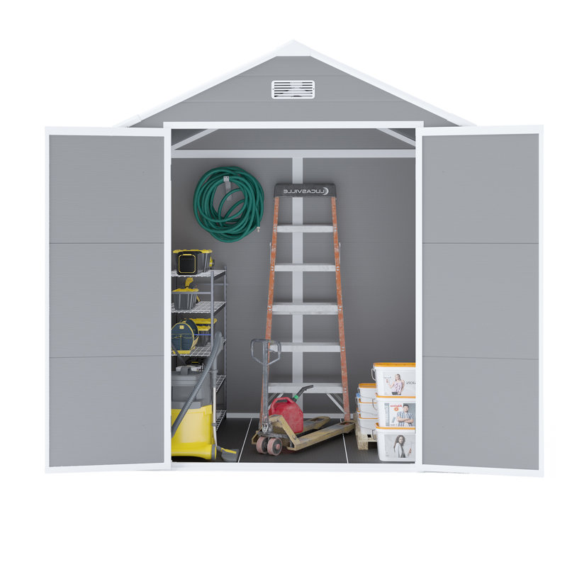 Chambre de rangement en résine Campcraft 6 * 5Ft - Pp, imperméable, antirouille et protégée, rangement abondant, structure de fenêtre transparente de qualité protégée, espace spacieux à l'intérieur, disque dur