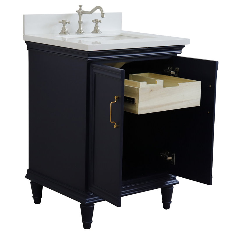 Ensemble de meuble-lavabo simple 25 po Gurule, Bleu