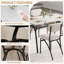 Ensemble de table de salle à manger pour petits espaces, table rectangulaire moderne avec étagère de rangement, 4 chaises bouclées, ensemble de salle à manger à finition marbre, appartement, blanc et marbre-1178763216-1178763218