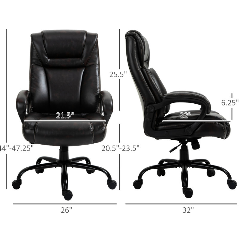Grande et haute chaise de bureau en cuir Pu