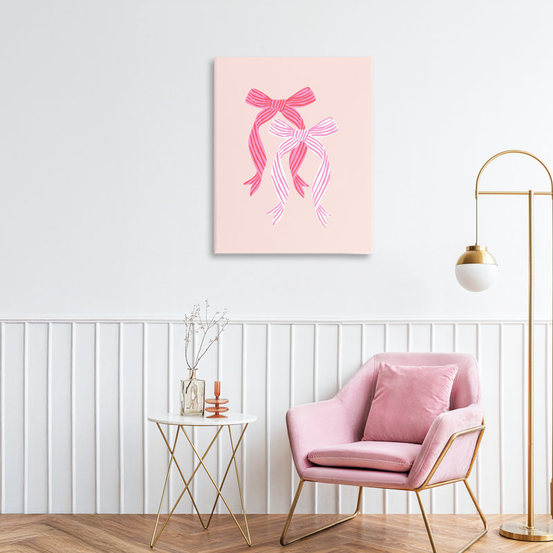 Rayures sur toile rose, design par Krissy Mast, H 20 po x l 16 po