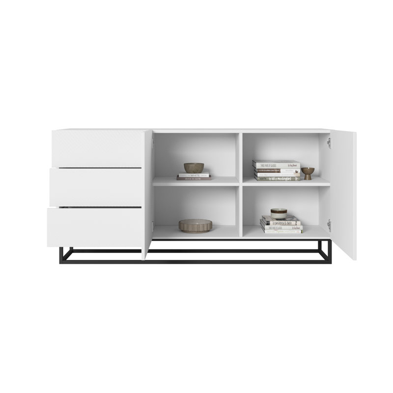 Melaher 167cm Sideboard, White Matte