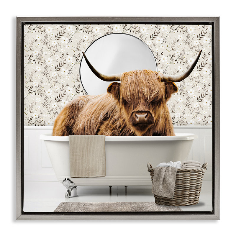 Cadre flottant Cottage Bath, conçu par CAD Designs, H 25 po x l 25 po, Cadre flottant gris lustré