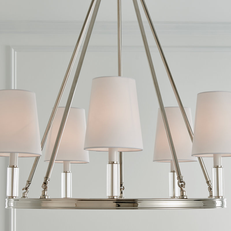 Lismore Chandelier, Polished Nickel 