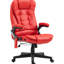 Fauteuil de bureau Vibration Massage, cuir PU rouge, fauteuil avec accoudoirs inclinables