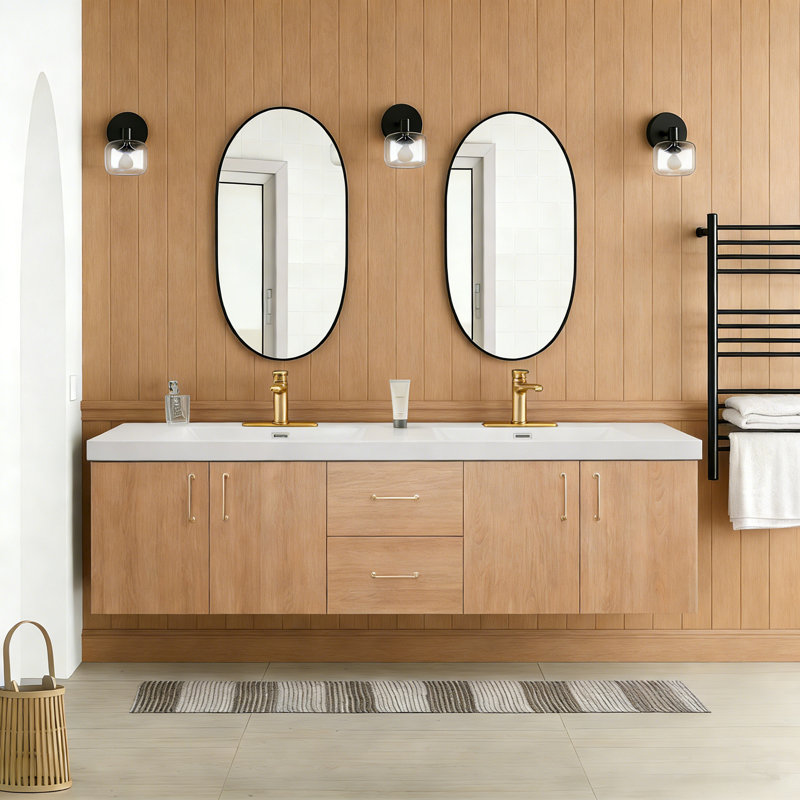 Meuble-lavabo moderne avec lavabo, 72"