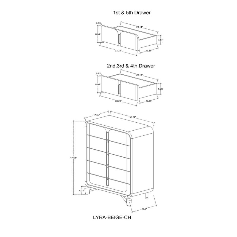 Commode beige Nora