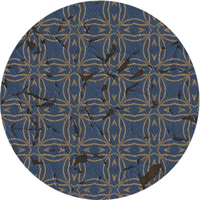 Tapis bleu/gris à motifs Drumcullen