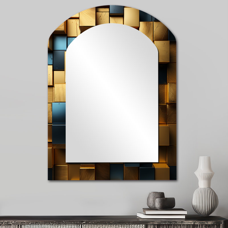 Miroir mural Grunk Gold Cubes, 34 po x 25 po