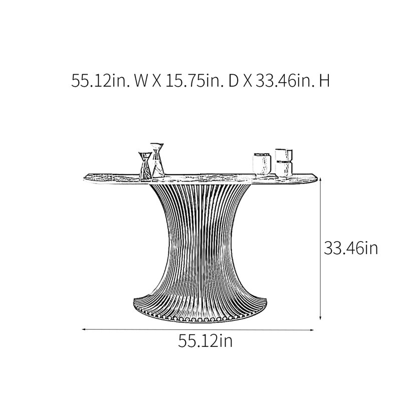 Console Modern Luxury Art, Or champagne, H 33,46 po x l 55,12 po x P 15,75 po