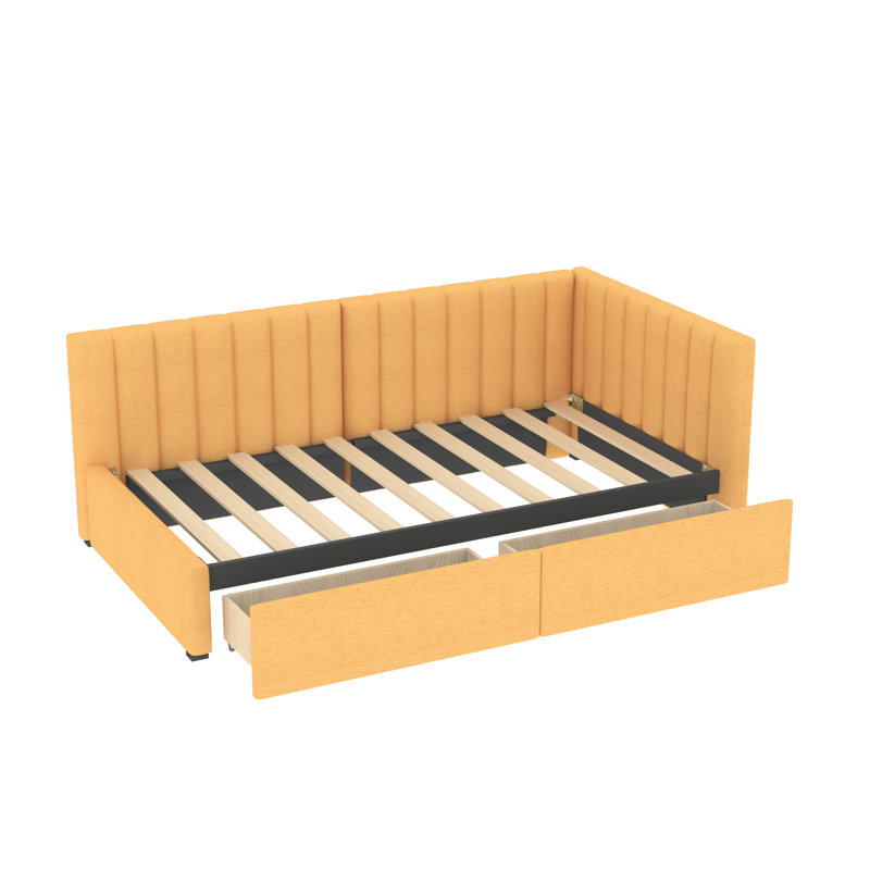 Sofa Bed Frame No Box Spring Needed, Yellow
