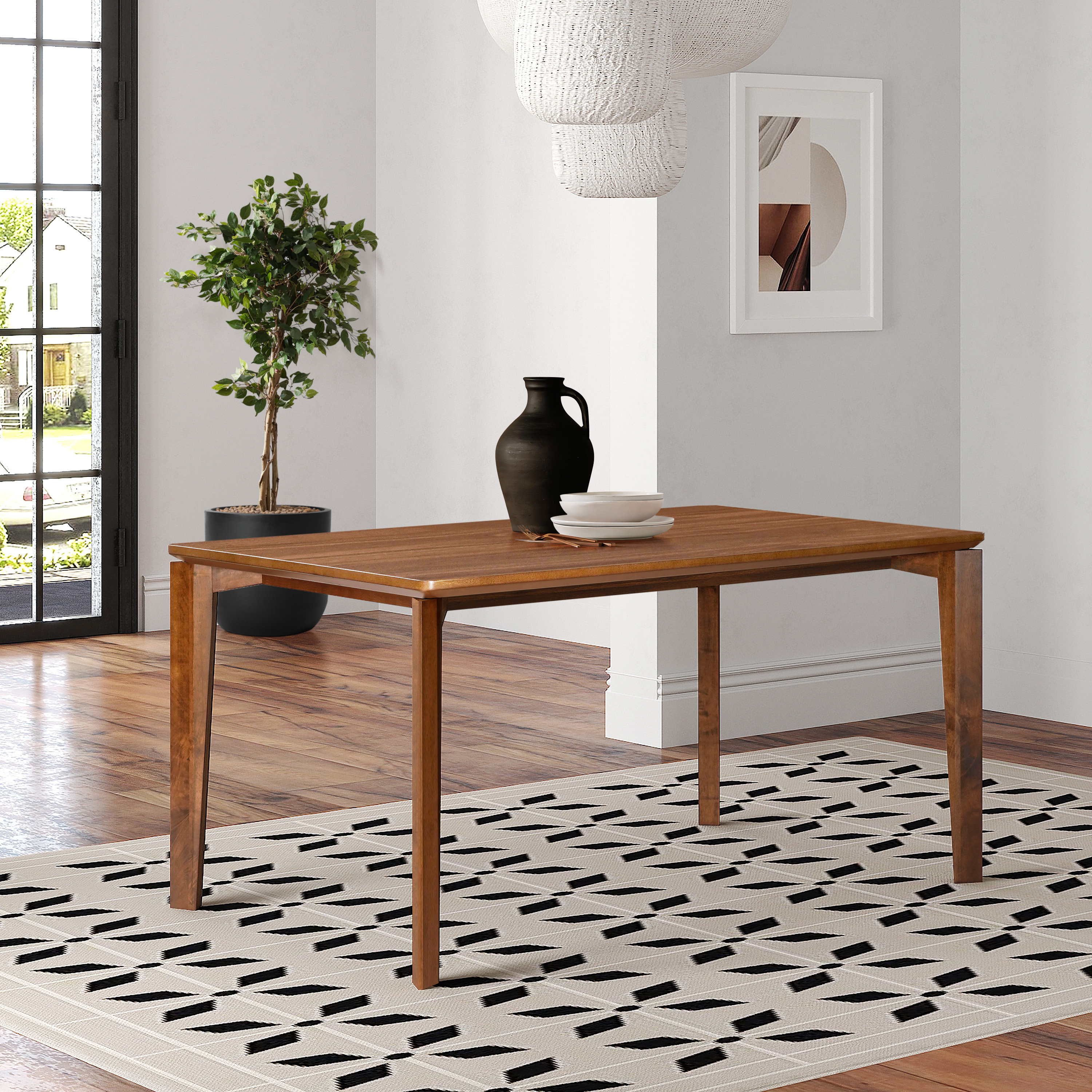 Latitude Run® Rectangular MDF Modern Dining Table for 6 seats with ...