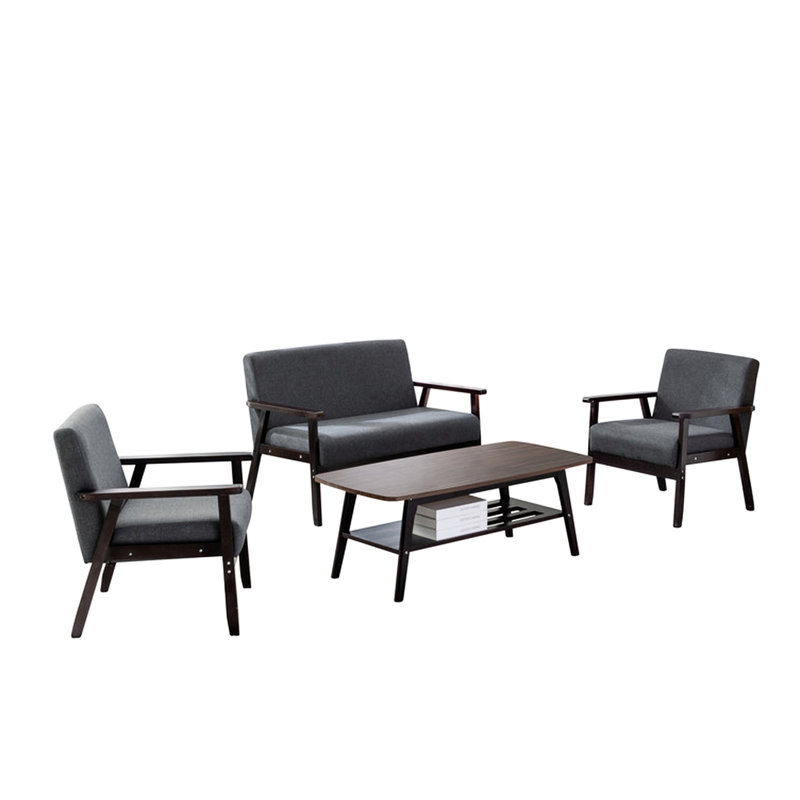 Table basse en lin gris et 2 chaises avec structure en bois massif, l 47 po x P 21,5 po x H 17 po, taille de table: l 45 po x P 26 po x H 30 po, chaises de l 25 po, plateau de 0,78 po, hauteur de siège de 16,5 po , Profondeur de 19 po, largeur de 20,5 po, dimensions, plateau