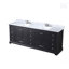 Meuble-lavabo double espresso 84 po X P 22 po D, dessus en marbre de Carrare et ensemble de robinet-63688101-63688103
