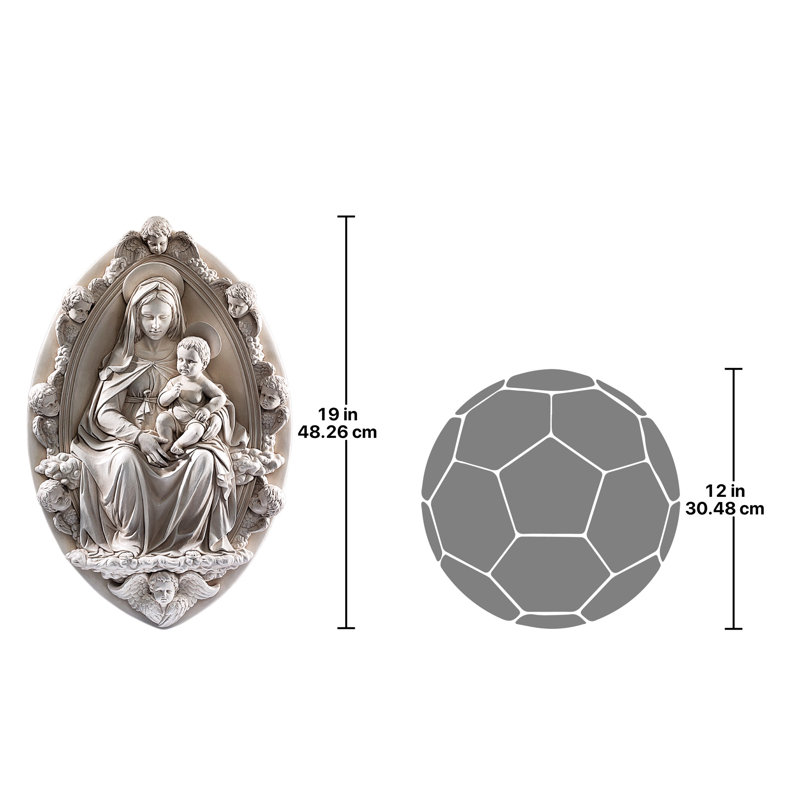 Sculpture murale Madone et enfant