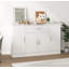 Buffet avec rangement, grande armoire de rangement pour la cuisine avec 1 tiroir et 4 portes, café moderne pour la salle à manger, blanc