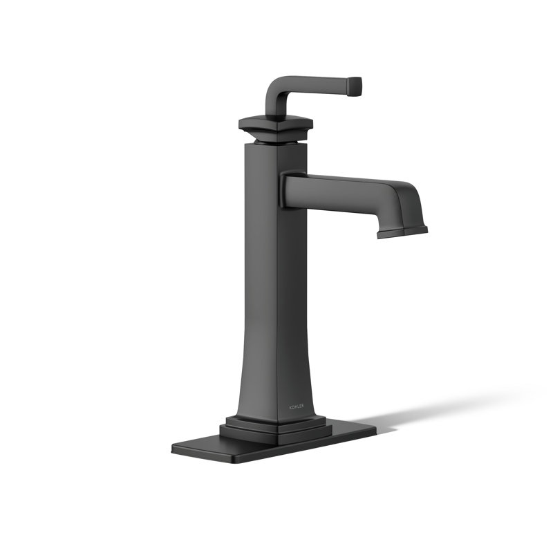 Riff Tall Single-Handle Bathroom Sink Faucet, Noir mat, 1 gallons par minute